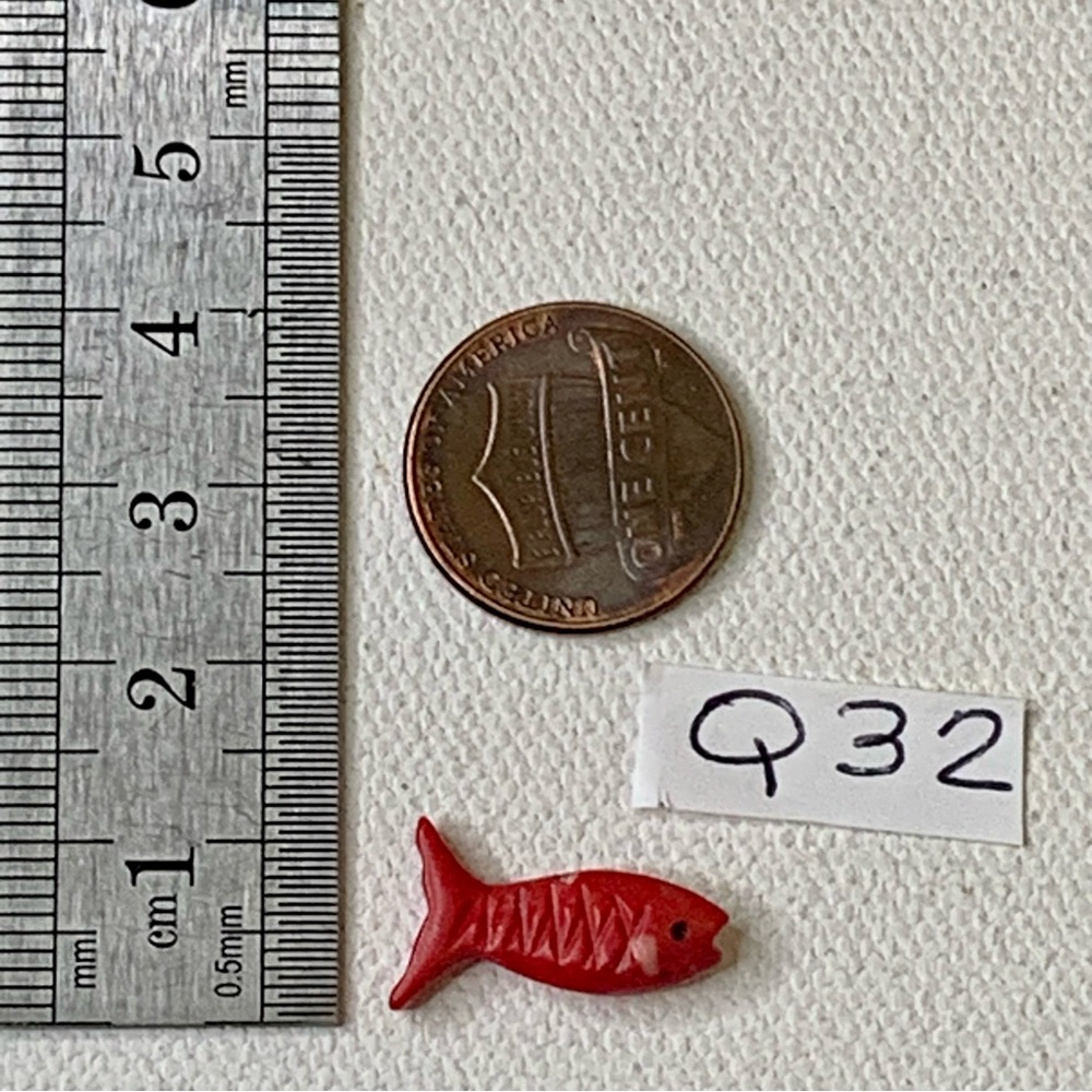 Native American Zuni Style Fish Fetish Bead Drilled Red Jasper Carved Animal .7" - Picture 11 of 11